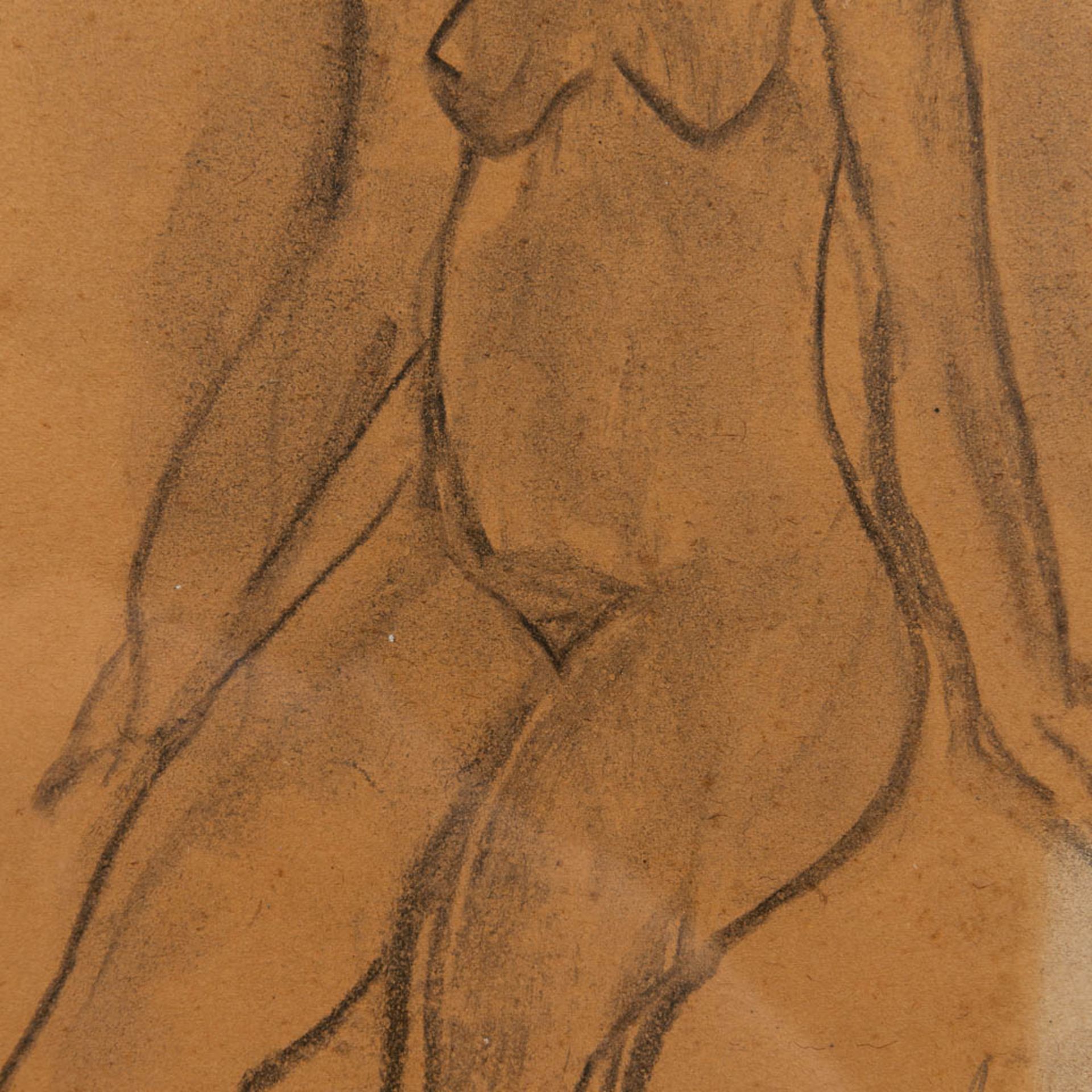 Constant PERMEKE (1886-1952) 'sitting naked' a drawing, pencil on paper. (17 x 25 cm) - Image 8 of 10