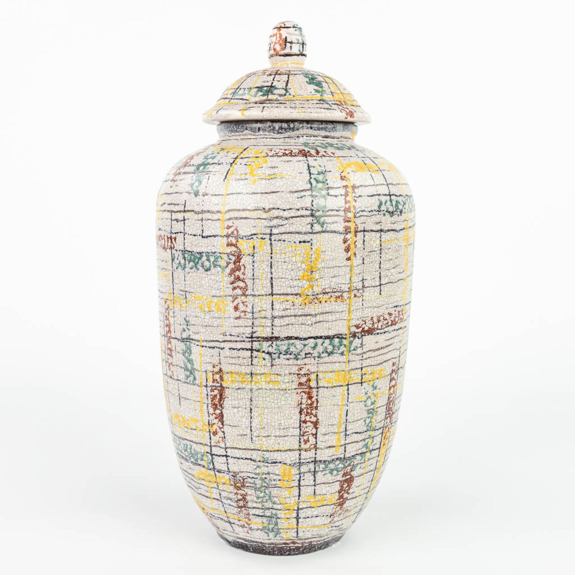 A vase with lid and made of glazed ceramics, marked U Keramik, made in Germany. (H:38cm) - Image 16 of 22