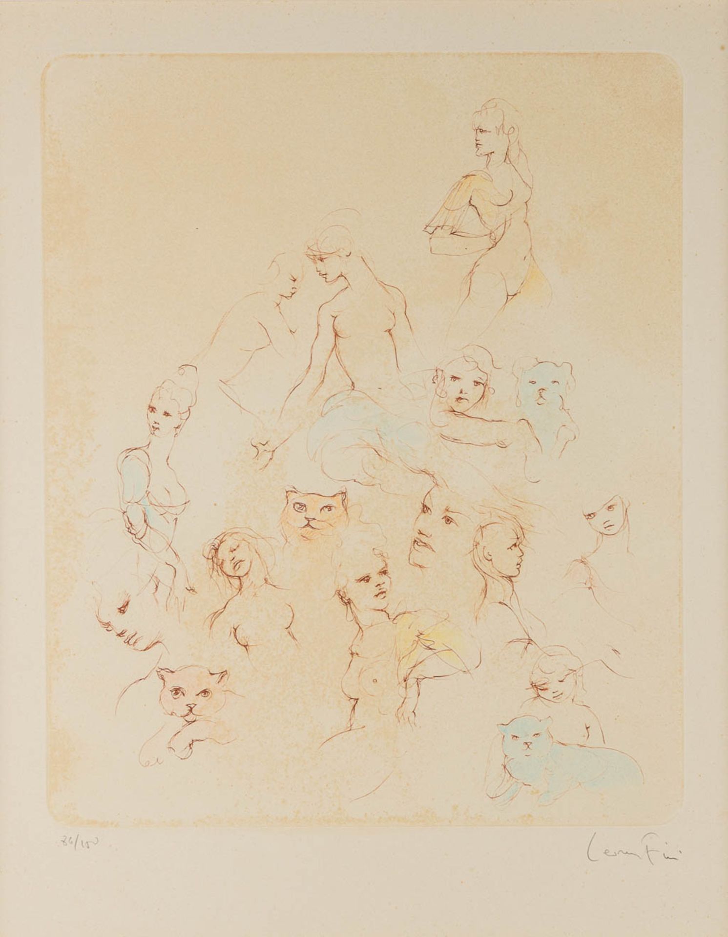 Leonor FINI (1907-1996) 'Reflexions' a lithograph.Ê86/150. (38 x 50 cm)