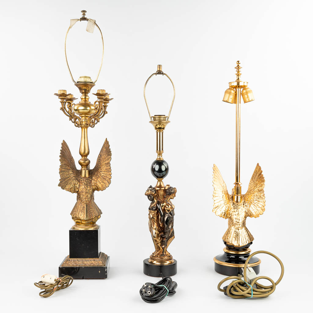 A collection of 3 lamps in Hollywood Regency style and made by Deknudt. (H:92cm) - Image 5 of 11