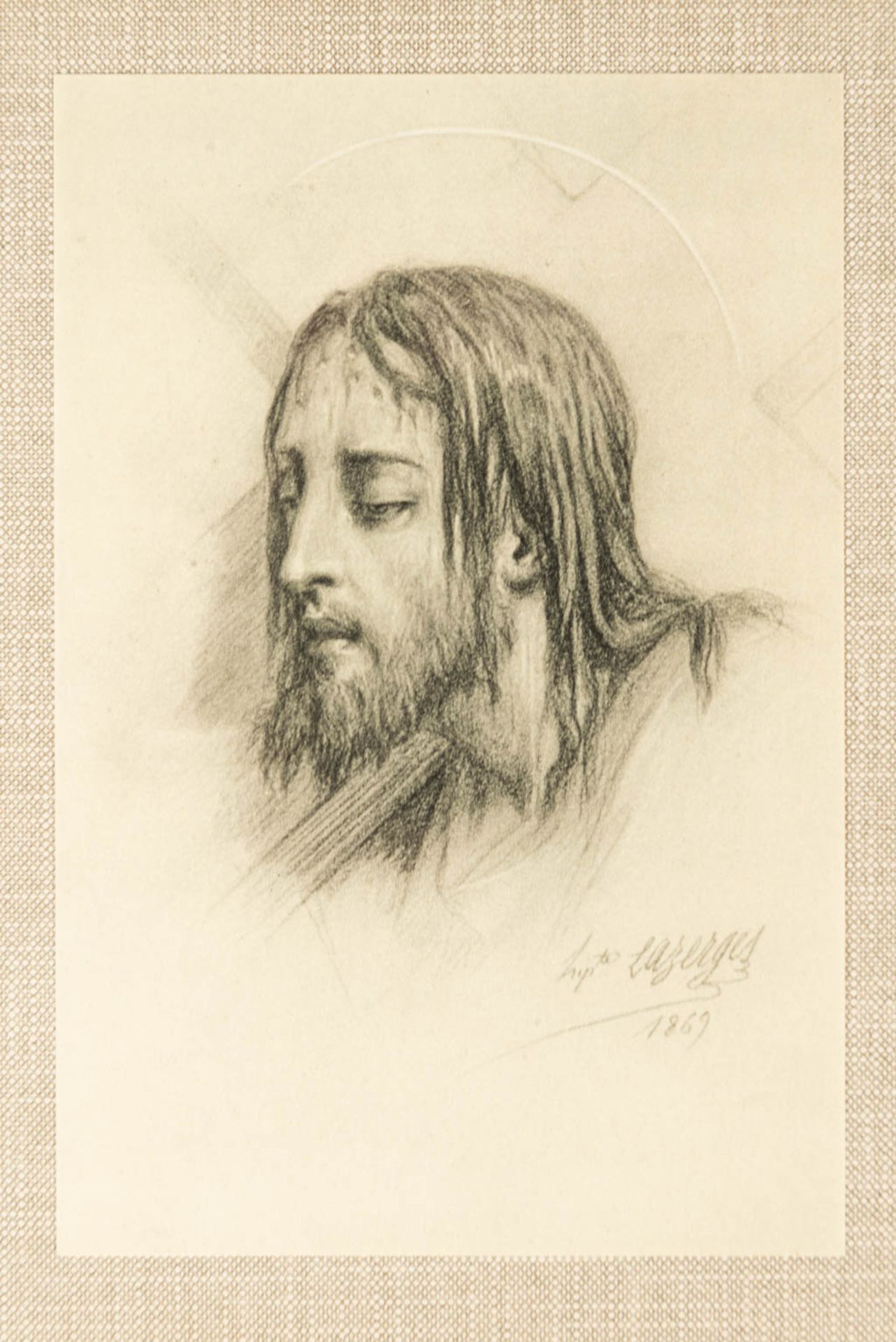 Hippolyte LAZERGES (1817-1887) a 14 piece station of the cross, 'The Face of Christ, 1869'. (H:21cm) - Image 13 of 20