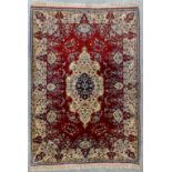 An Oriental hand-made carpet, Kashmir, Pakistan. (201 x 141 cm)