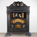 A large Chinese cabinet finished with bone and mother of pearl. (H:245cm)