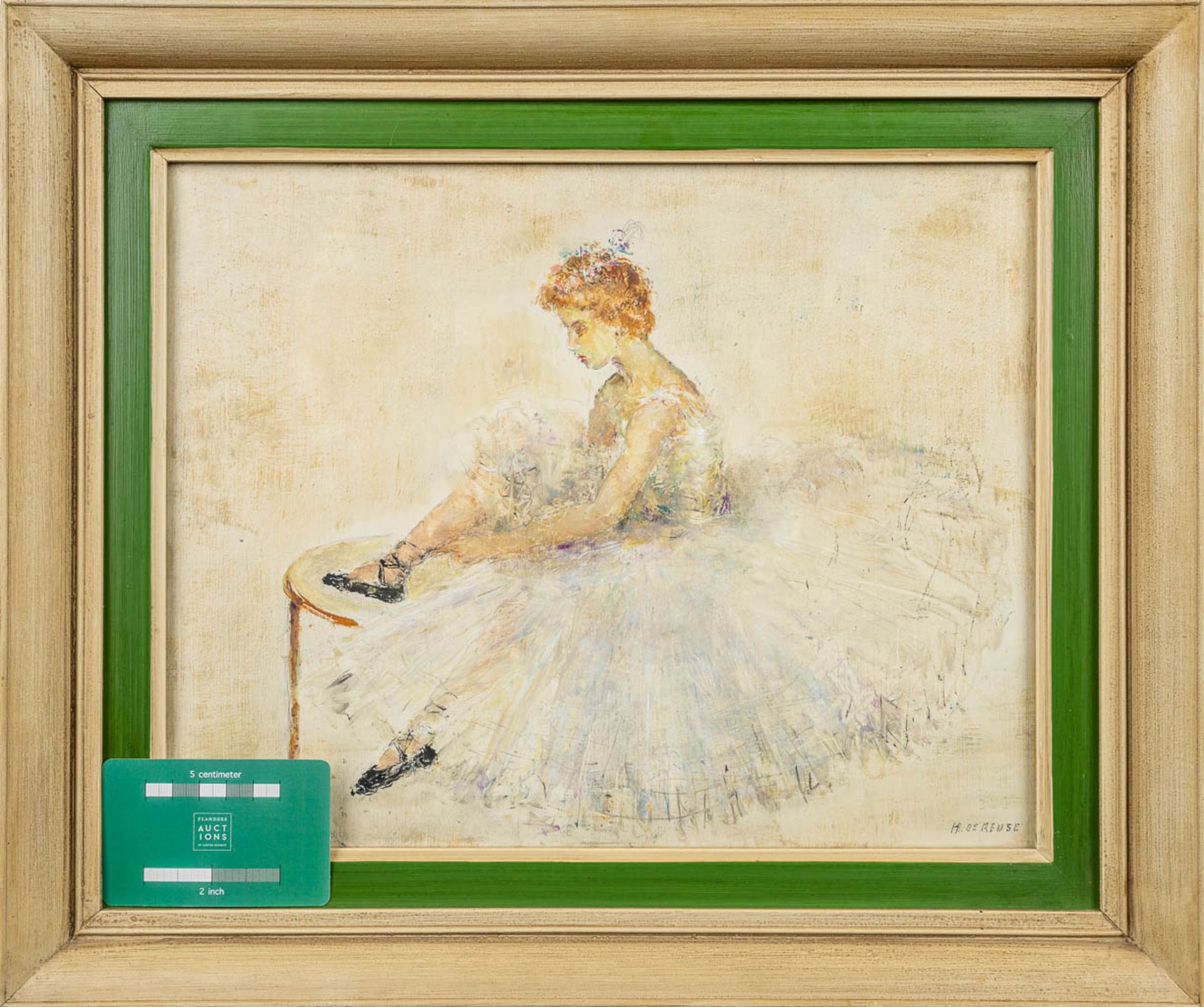 Hélène DE REUSE (1892-1979) 'Ballerina' a painting, oil on panel. (34 x 27 cm) - Image 5 of 6