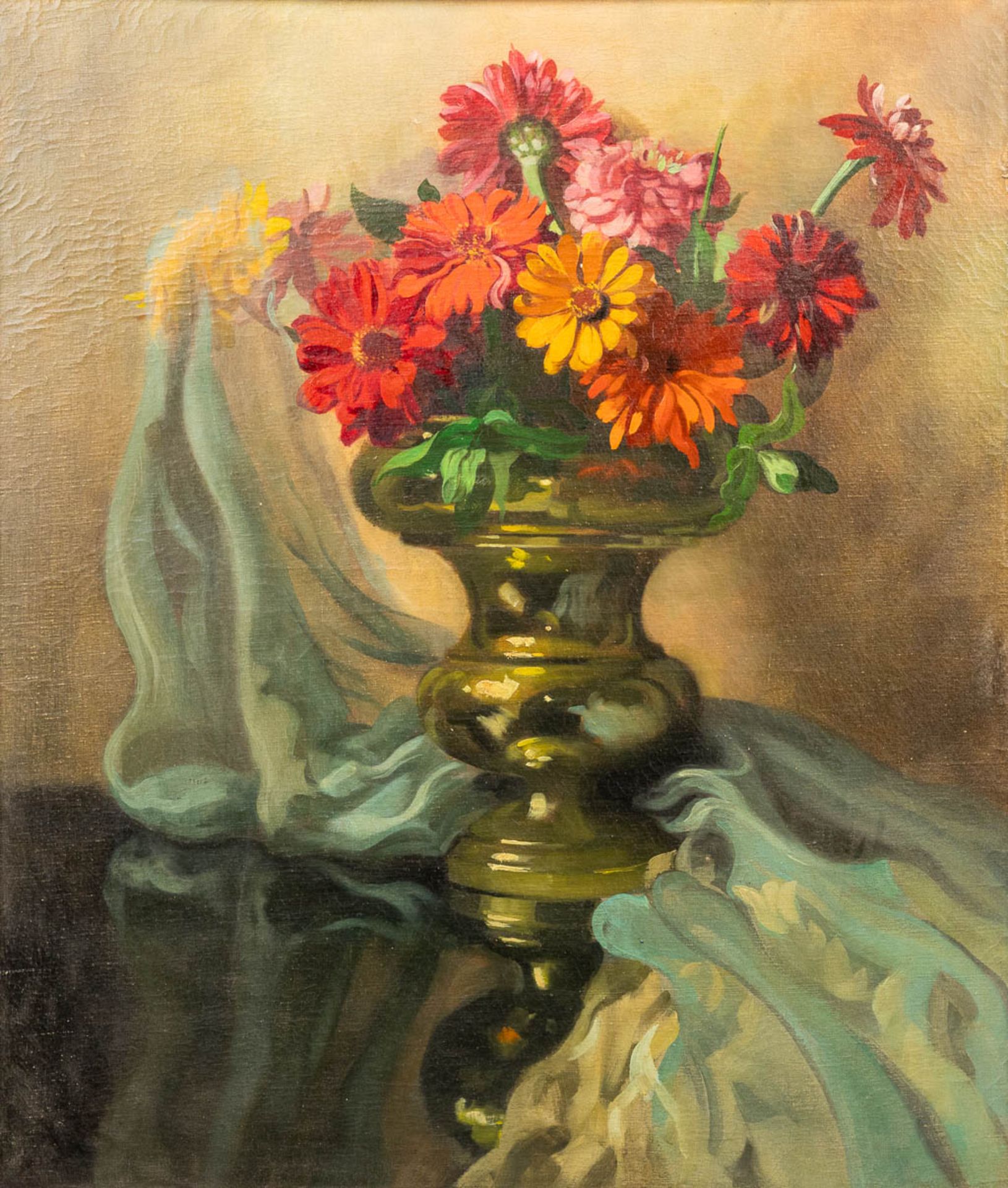 José STORIE (1899-1961) 'Flower Bouquet' a still life painting, oil on canvas. (60 x 70 cm)