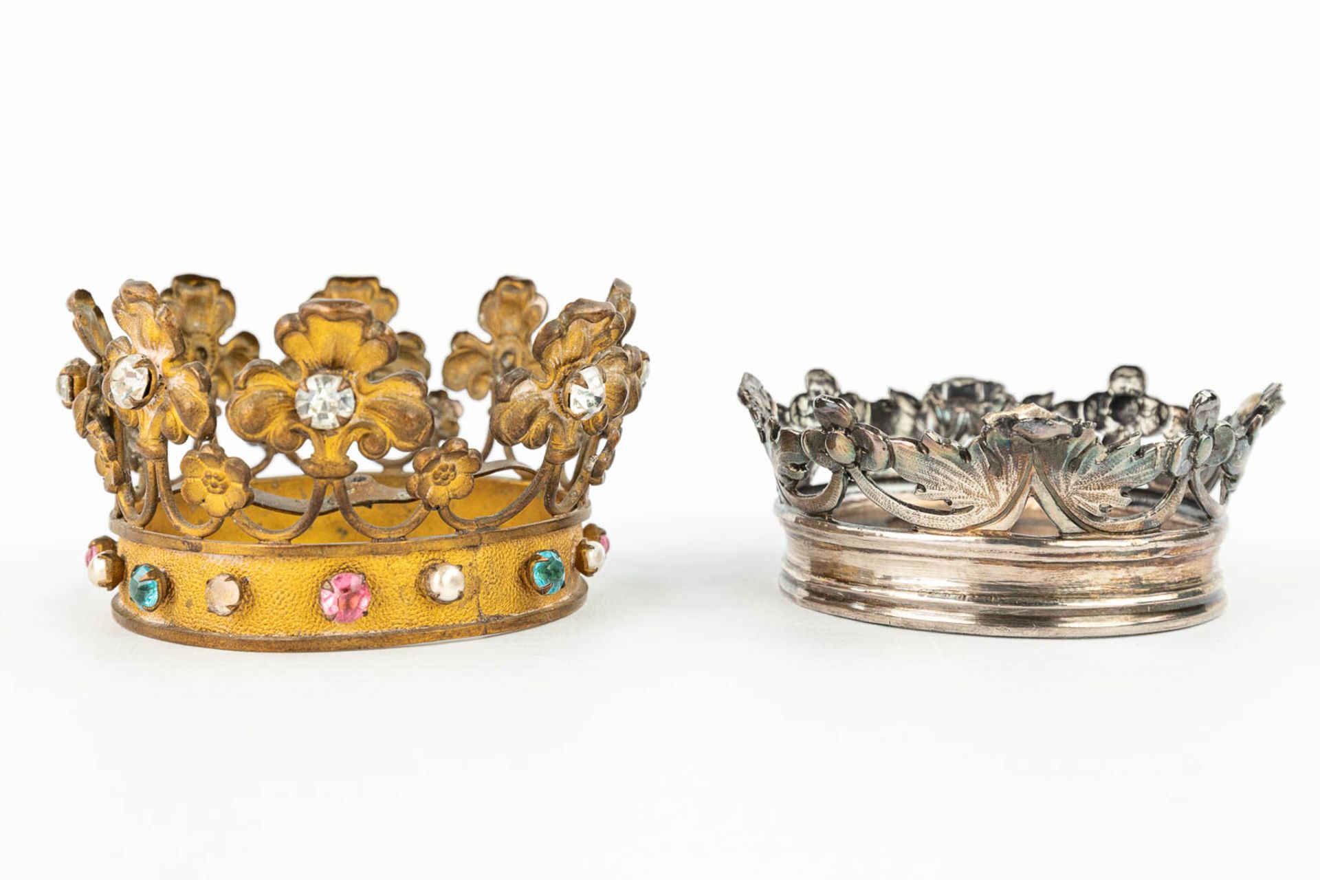 A collection of silver and silver plated items: Chrismatorium, Staff of Our Lady, Two crowns and a p - Image 11 of 19