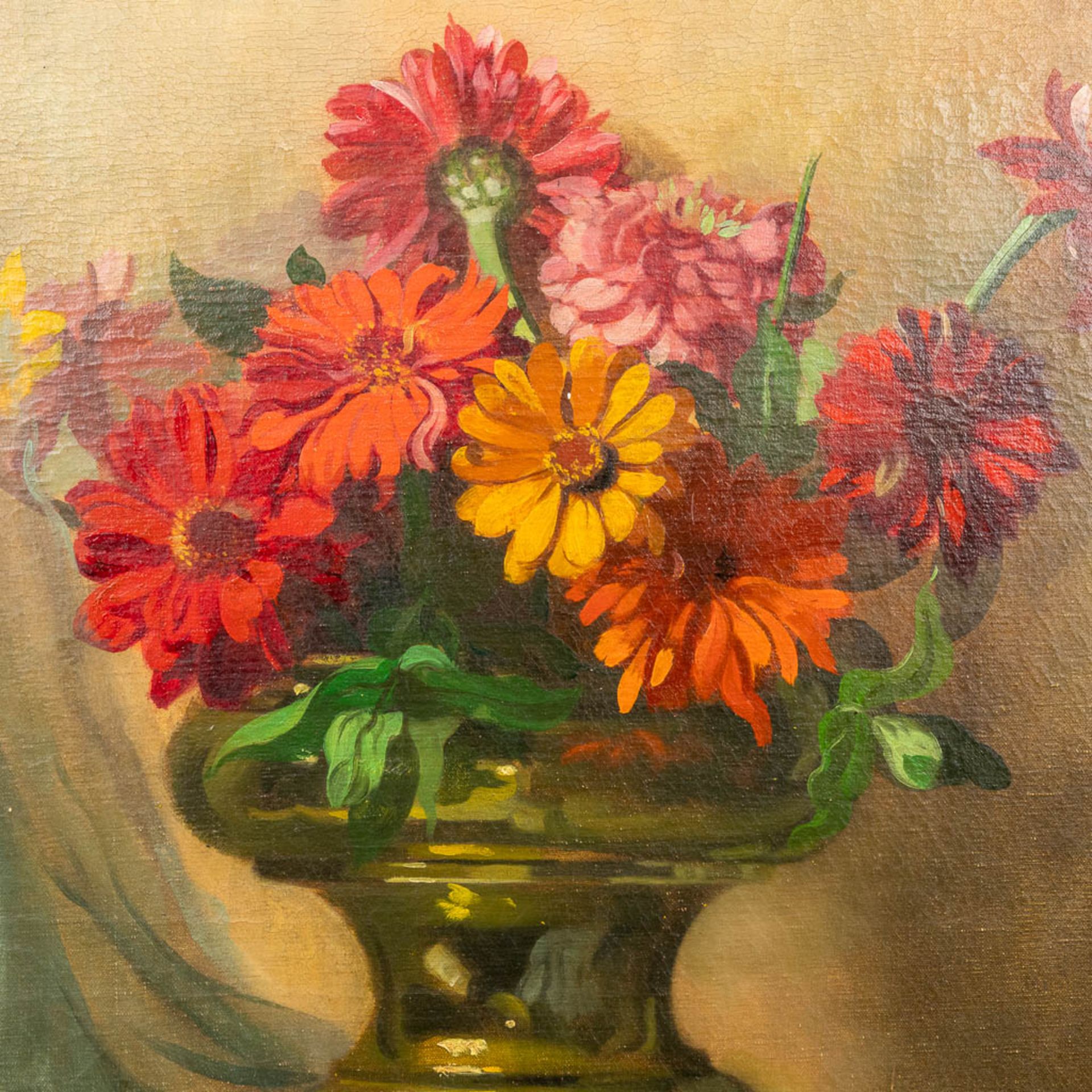José STORIE (1899-1961) 'Flower Bouquet' a still life painting, oil on canvas. (60 x 70 cm) - Bild 3 aus 6