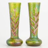 Pallme Kšnig a pair of p‰te de verre vases in art nouveau style. (H:27cm)