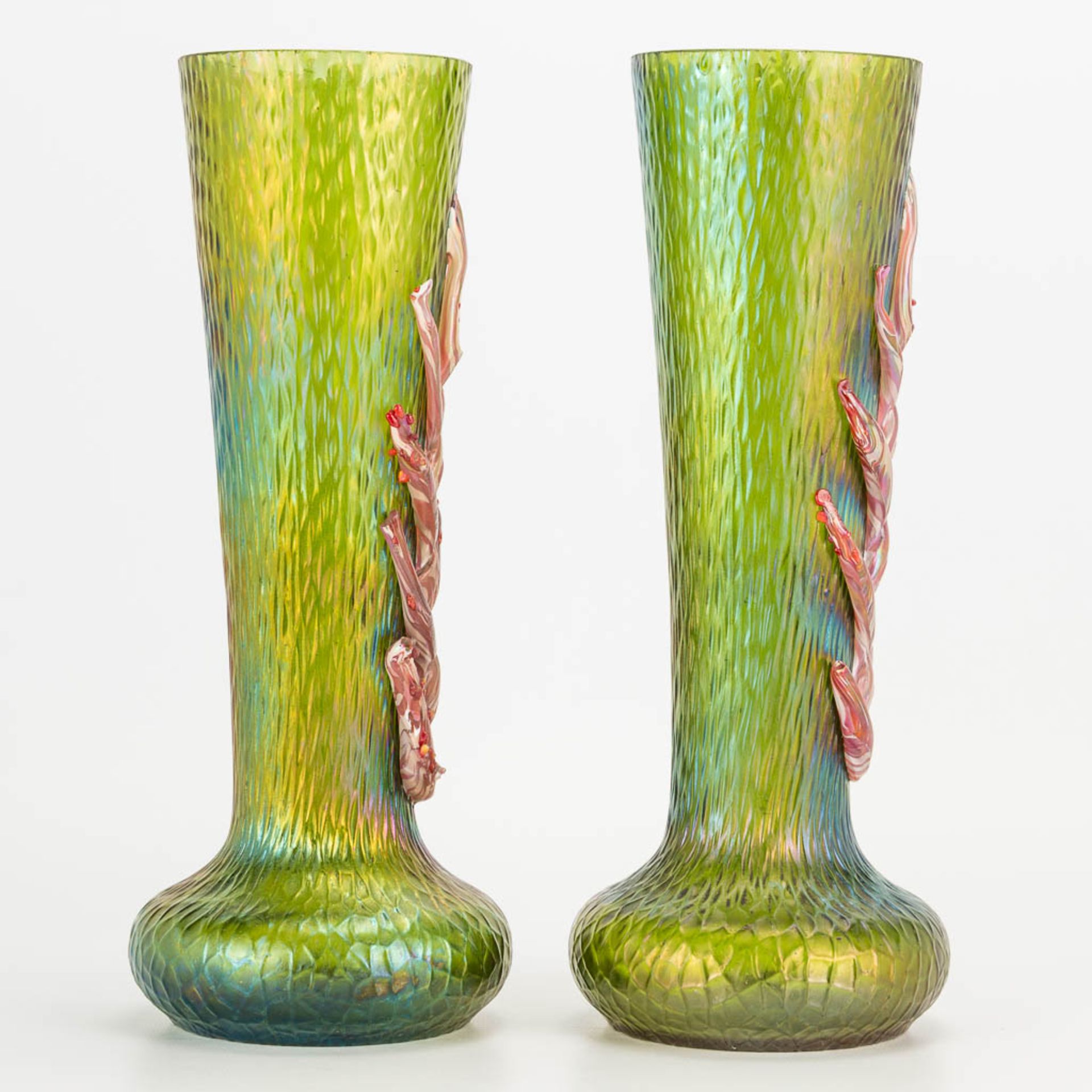 Pallme Kšnig a pair of p‰te de verre vases in art nouveau style. (H:27cm) - Image 15 of 17