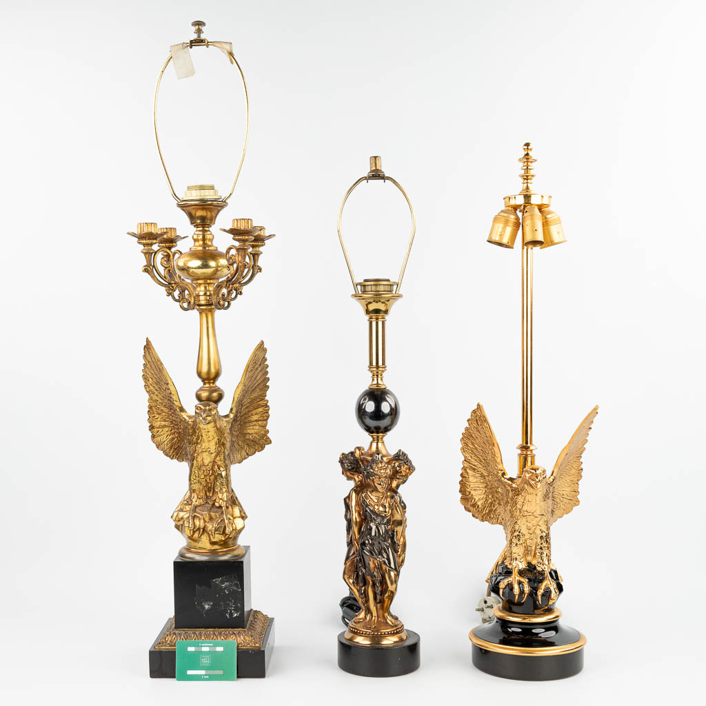 A collection of 3 lamps in Hollywood Regency style and made by Deknudt. (H:92cm) - Image 3 of 11