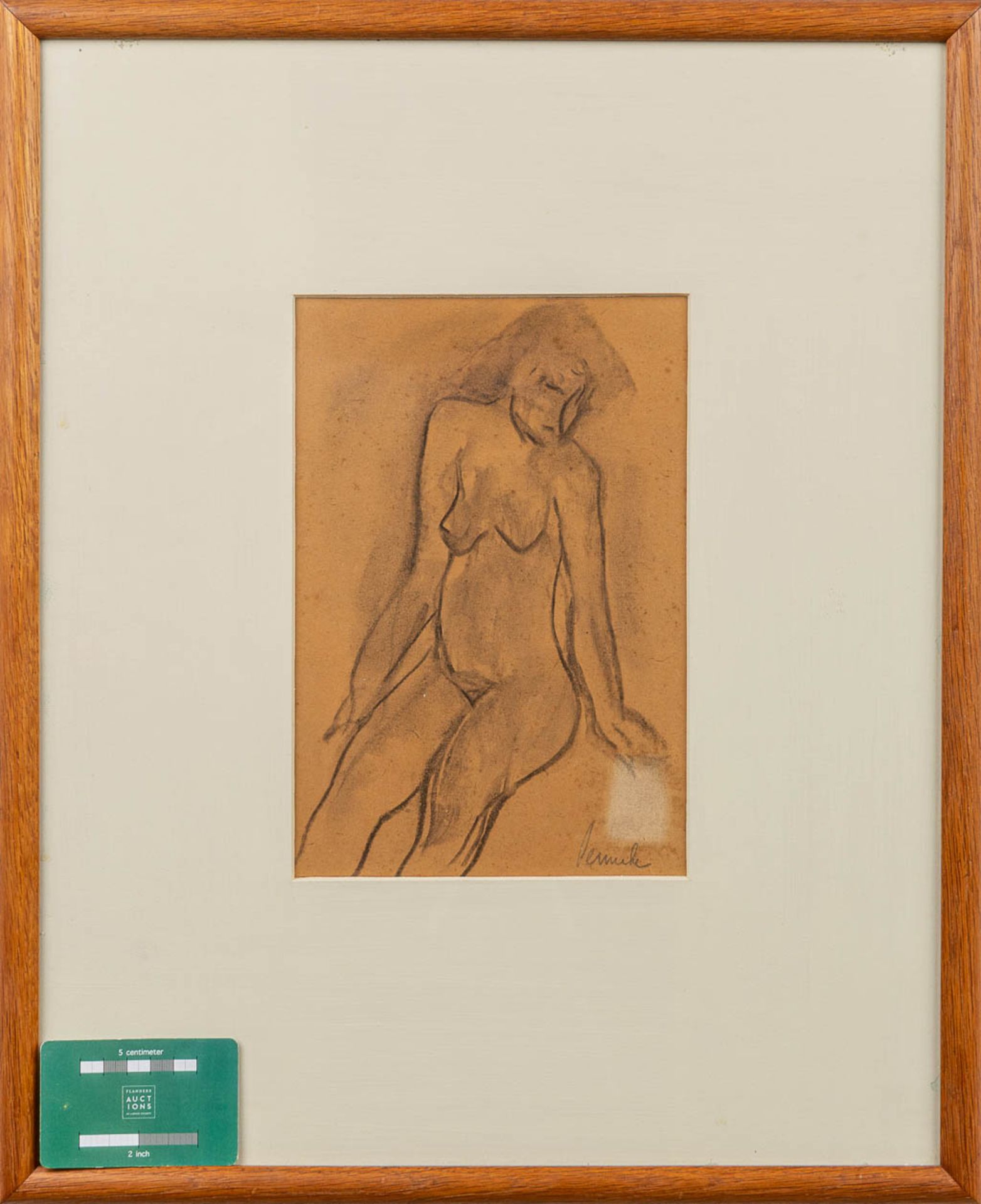 Constant PERMEKE (1886-1952) 'sitting naked' a drawing, pencil on paper. (17 x 25 cm) - Image 4 of 10