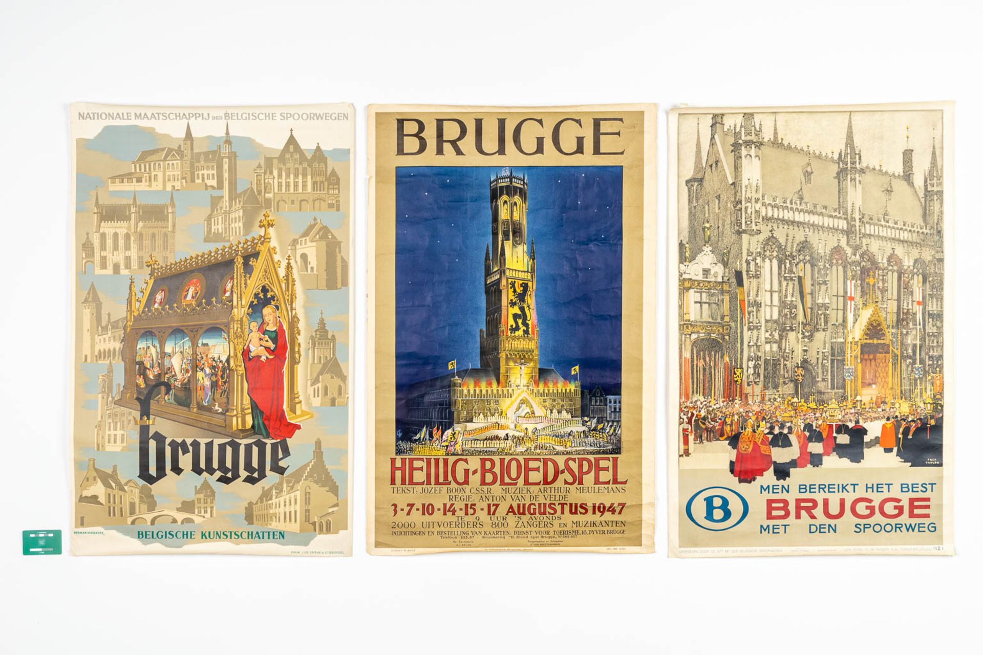 A collection of 3 vintage postersÊ'Brugge' - 'Brugge Heilig Bloed Spel' 'Men bereikt het best Brugge - Bild 9 aus 20