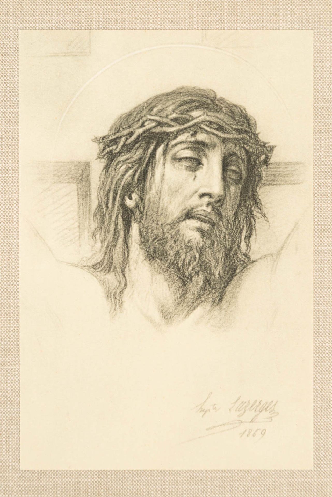 Hippolyte LAZERGES (1817-1887) a 14 piece station of the cross, 'The Face of Christ, 1869'. (H:21cm) - Image 9 of 20