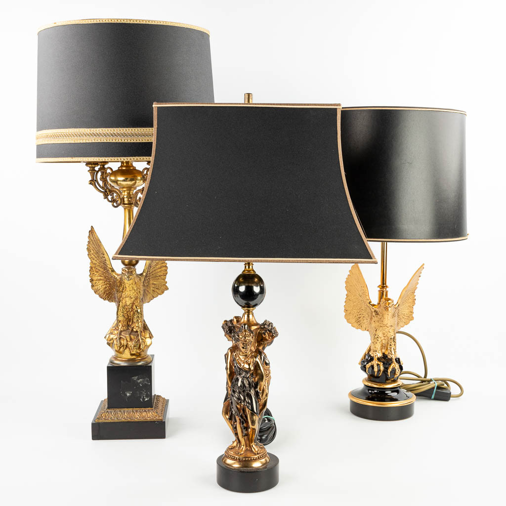 A collection of 3 lamps in Hollywood Regency style and made by Deknudt. (H:92cm) - Image 4 of 11