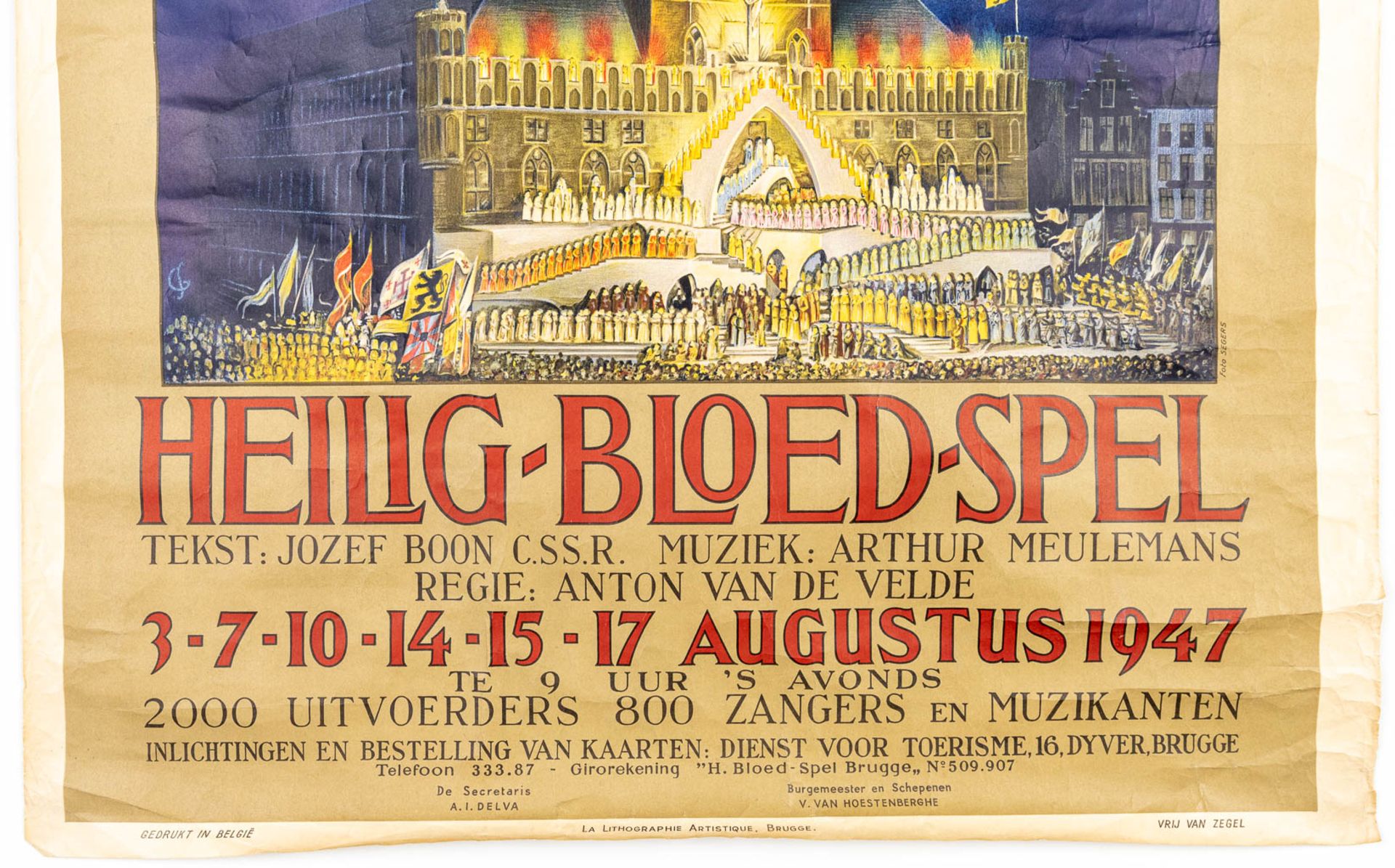A collection of 3 vintage postersÊ'Brugge' - 'Brugge Heilig Bloed Spel' 'Men bereikt het best Brugge - Bild 12 aus 20