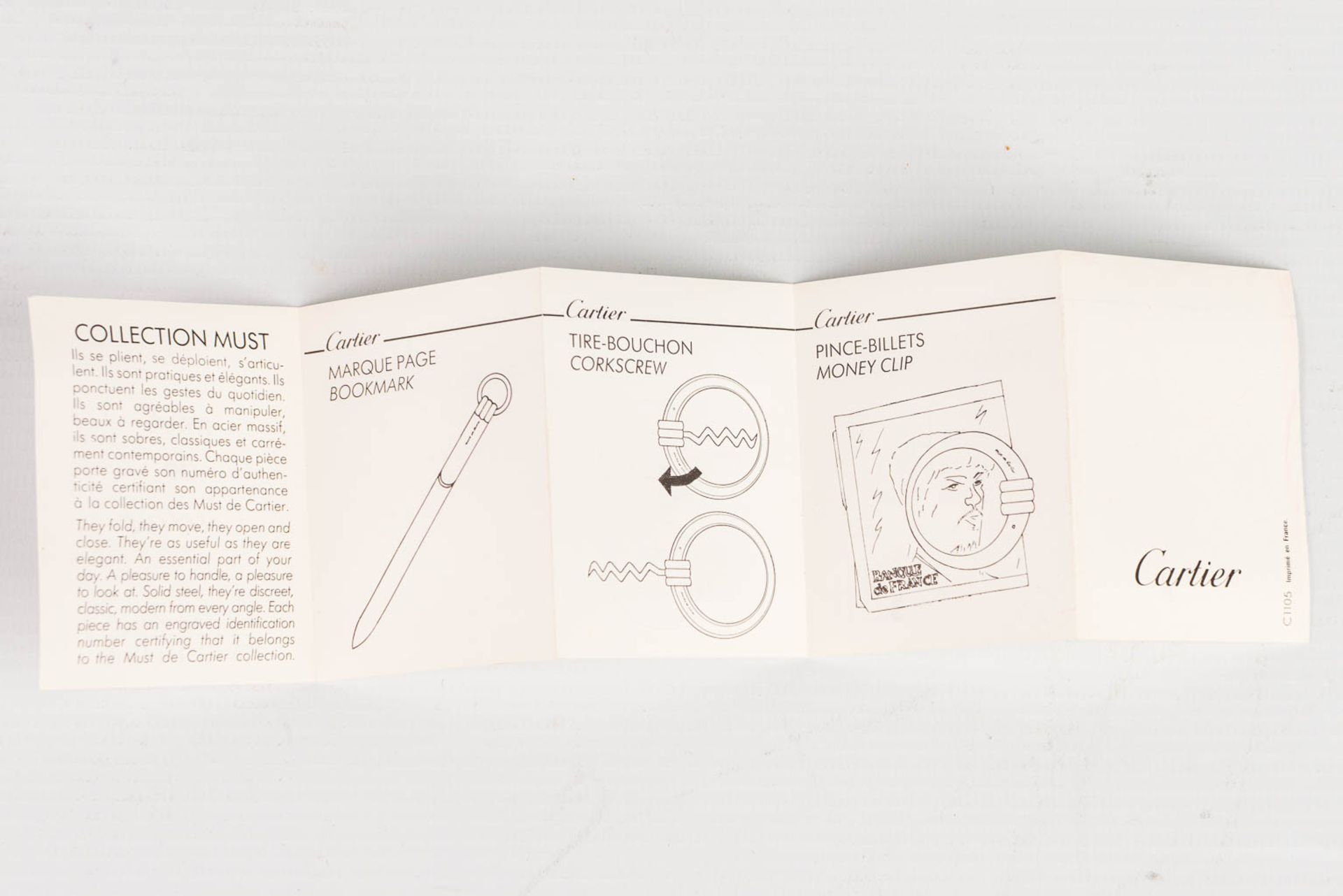 A set of 'Must De Cartier' accessories. A corkscrew and bookmark, from the 'Collection Personal Line - Image 5 of 7