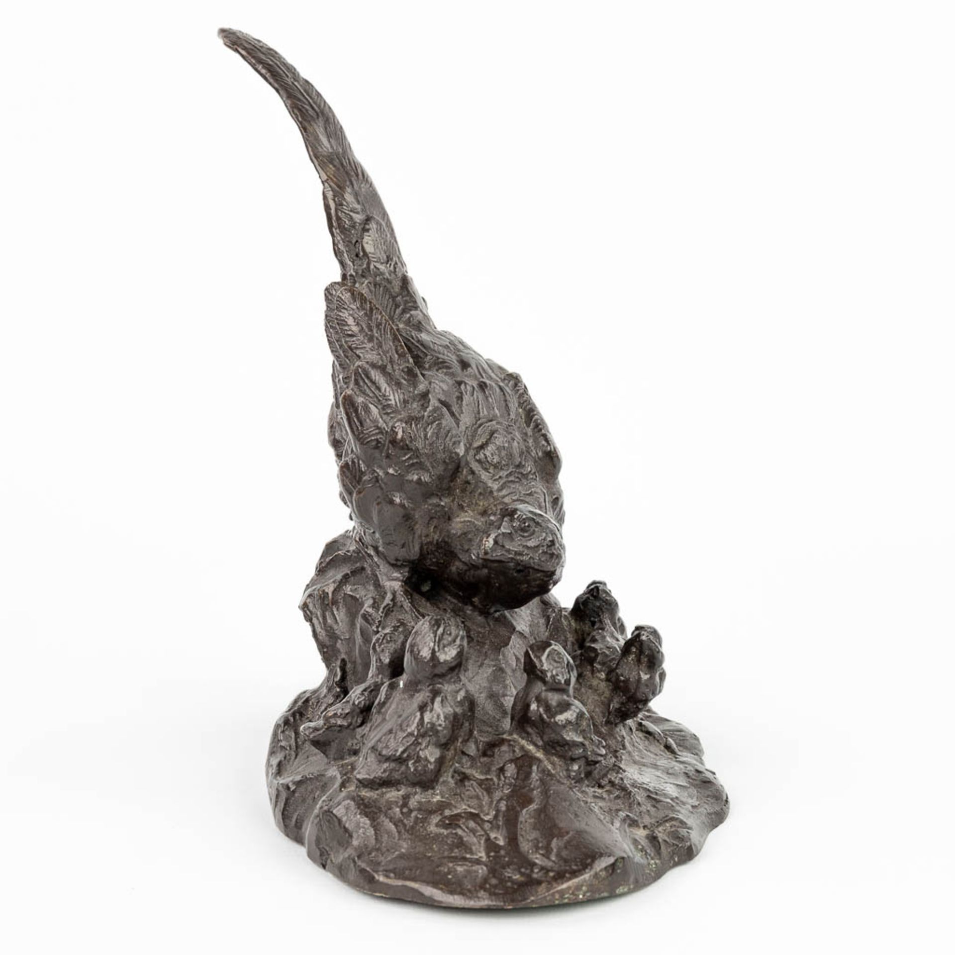 A bronze figurine of a pheasant with youngs, made of bronze. (H:22,5cm) - Image 3 of 11