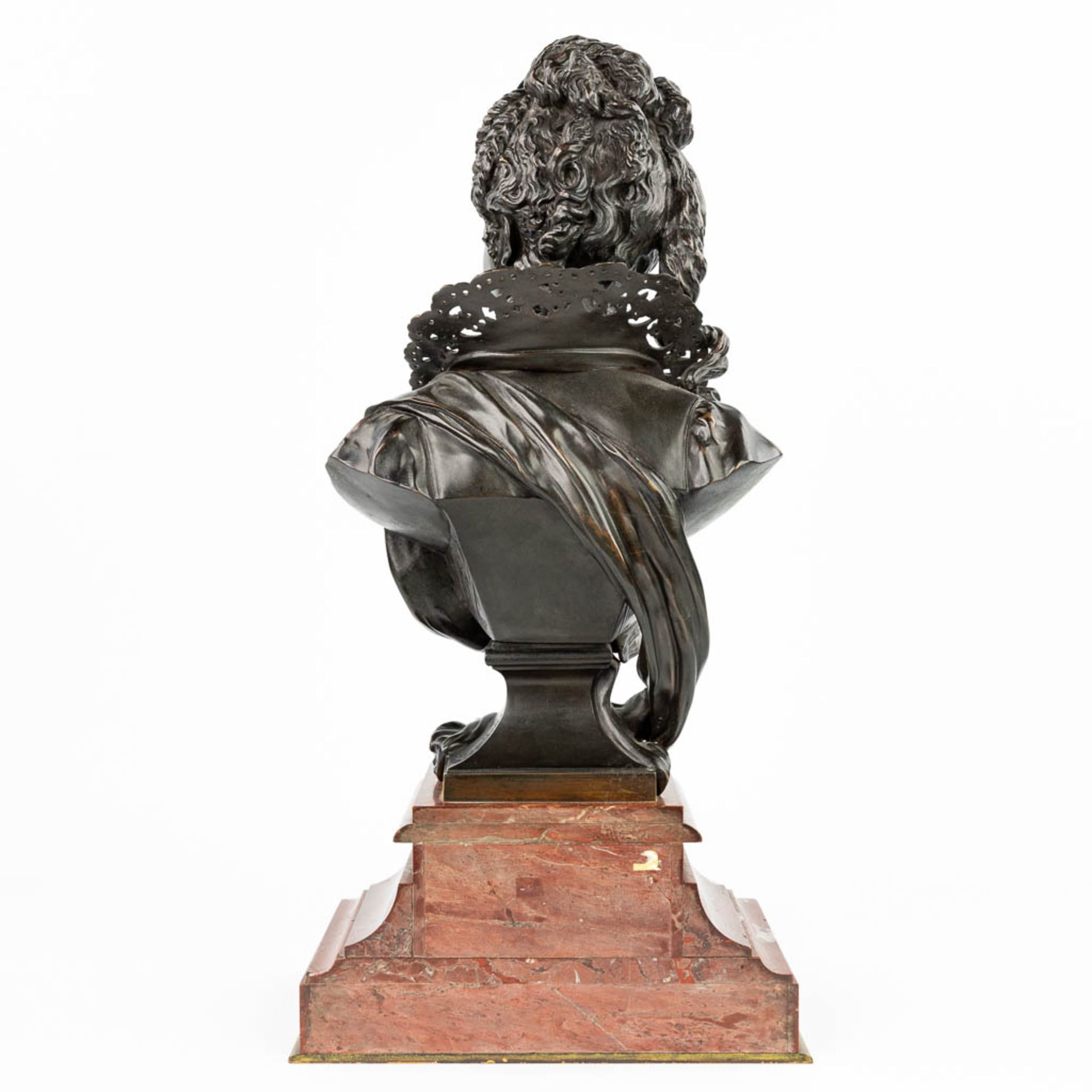 Paul DUBOIS (1829-1905) 'Beatrix' a bronze bust, mounted on a red marble base. (H:59cm) - Image 5 of 11