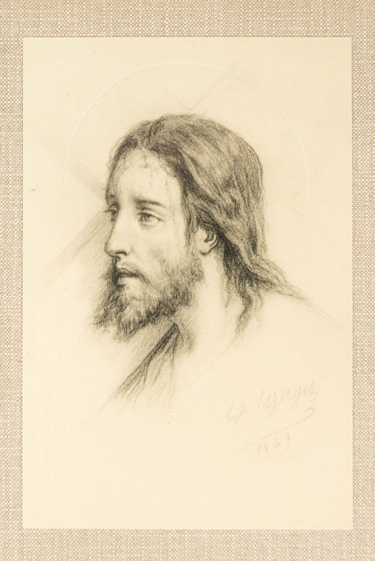 Hippolyte LAZERGES (1817-1887) a 14 piece station of the cross, 'The Face of Christ, 1869'. (H:21cm) - Image 6 of 20