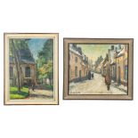 Léon MECHELAERE (1880-1964) 'Bruges' a collection of 2 paintings, oil on canvas. (54 x 74 cm)