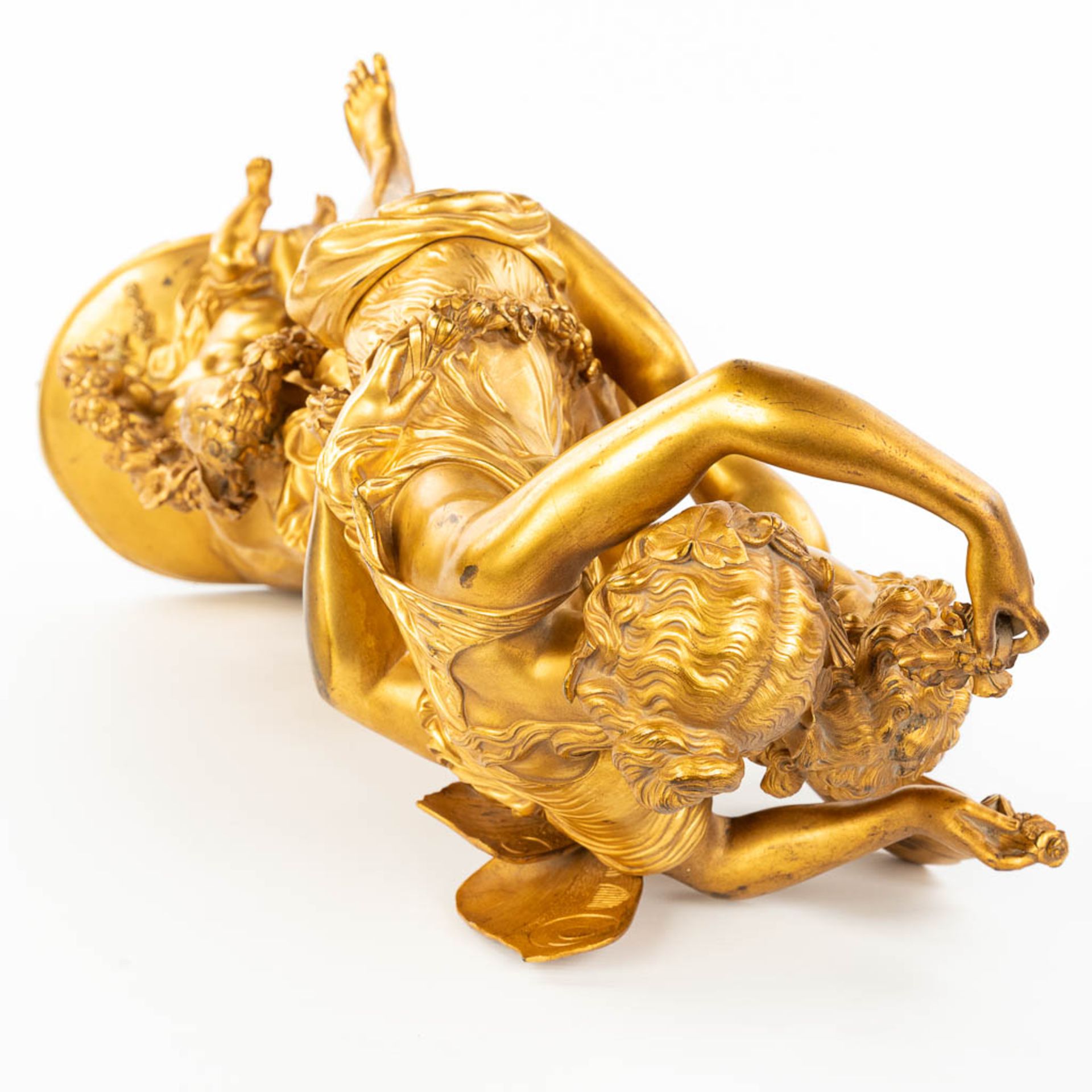 Mathurin MOREAU (1822-1912)(attr.) 'Zephyros and Flora', an exceptional neoclassical gilt bronze sta - Image 12 of 12