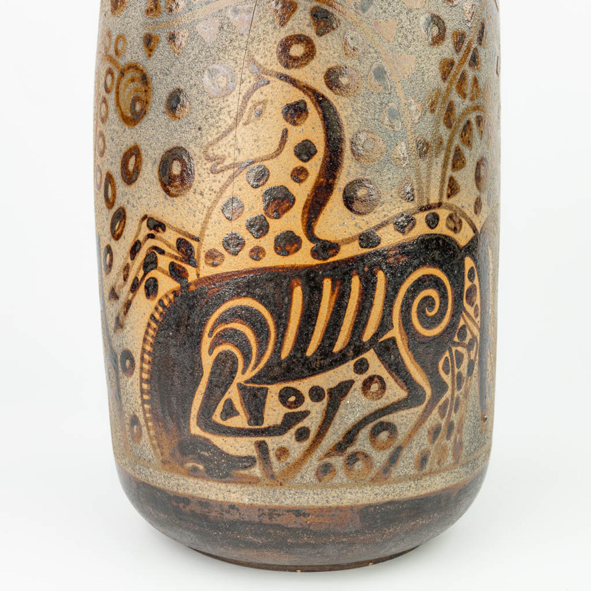 PRIMAVERA (XX) a vase made of grs stoneware and decorated enamel glaze with horses. (H:43cm) - Image 9 of 13