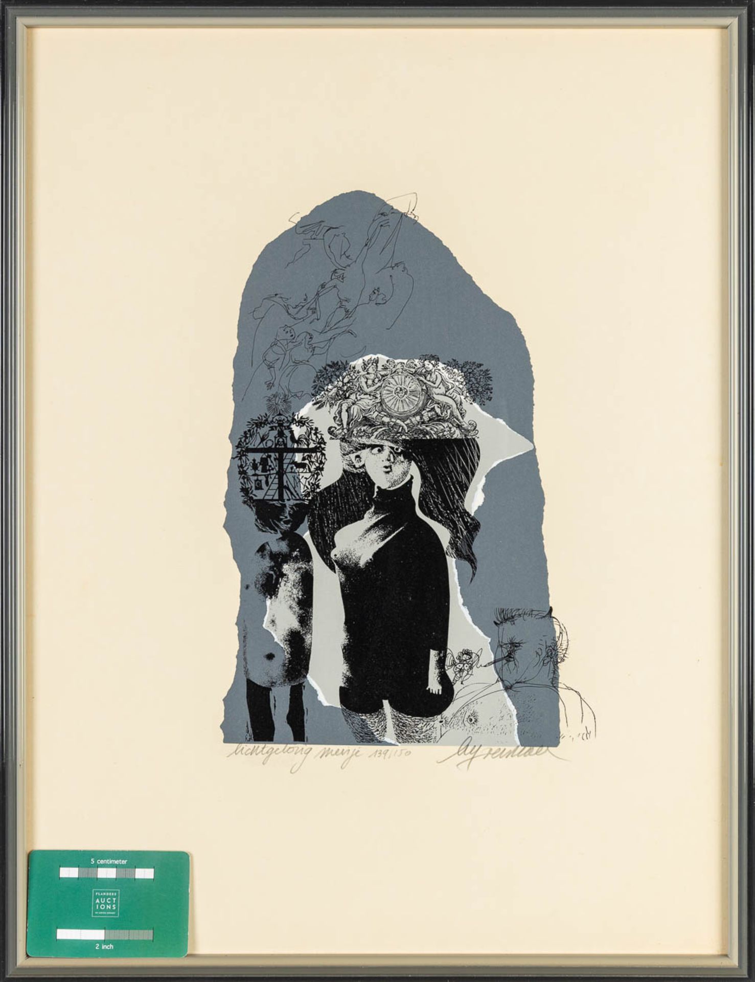 Luc VERSTRAETE (1928) 'Lichtgelovig meisje' a lithograph, 139/150. 1983. (37 x 49 cm) - Image 3 of 5
