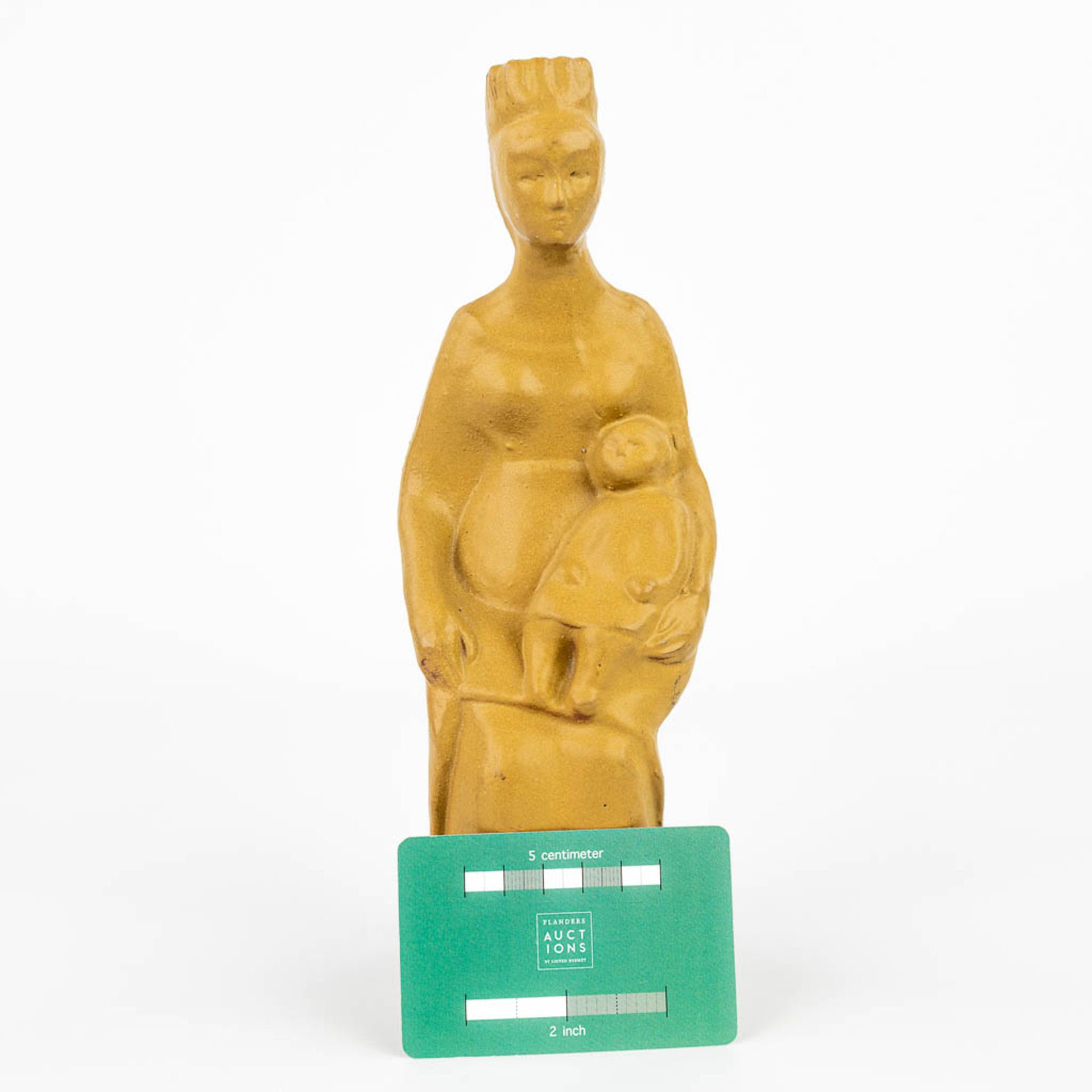 A statue of Madonna with a child made by Perignem. (H:25cm) - Image 4 of 10