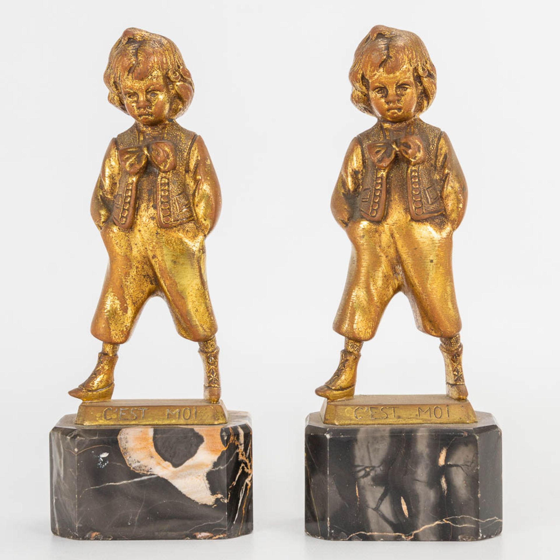 A collection of 10 bronze and spelter figurines and objects. (H:23cm) - Image 3 of 12