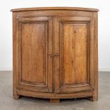 An antique stripped corner cabinet made of oak, 19th century. (H:90cm)