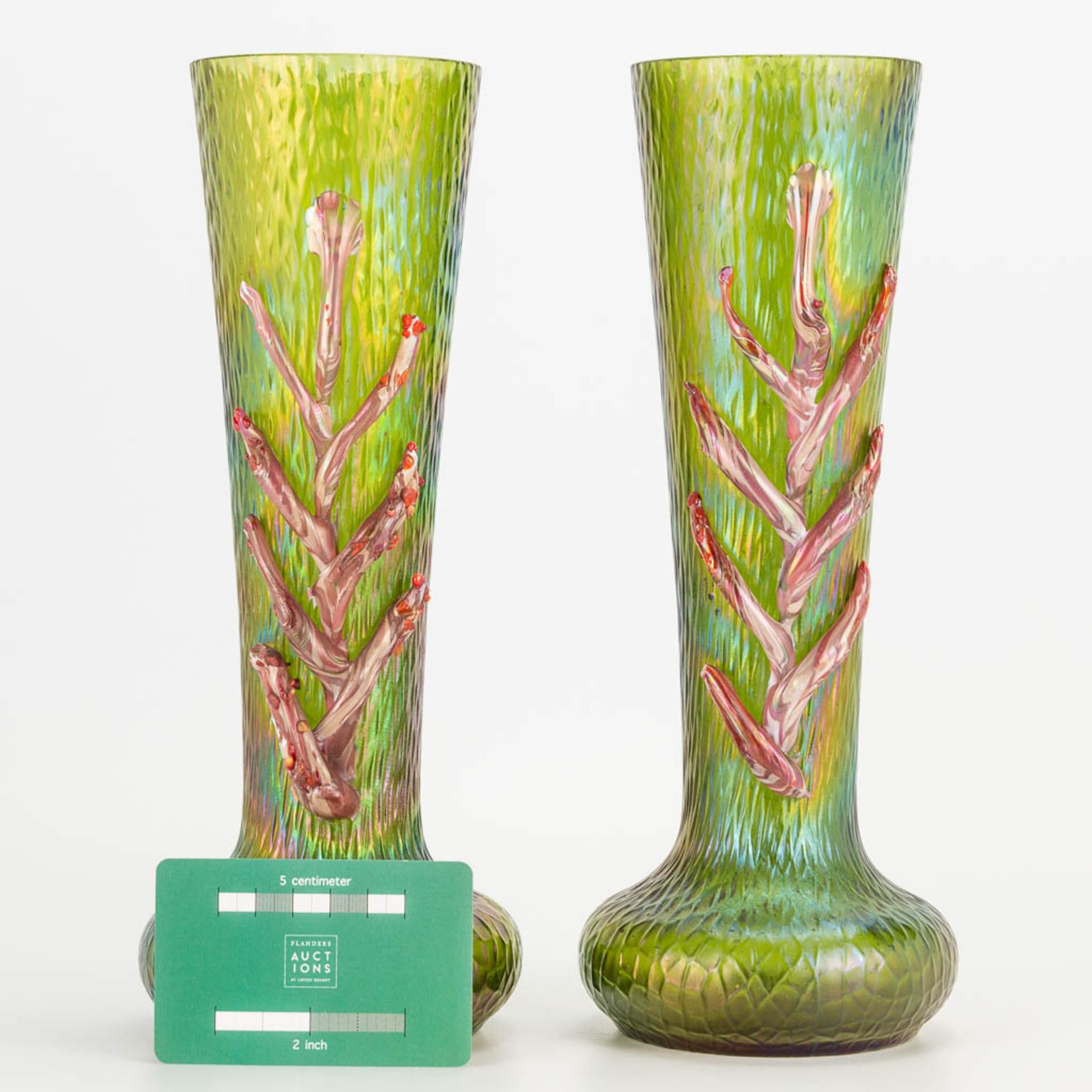 Pallme Kšnig a pair of p‰te de verre vases in art nouveau style. (H:27cm) - Image 17 of 17