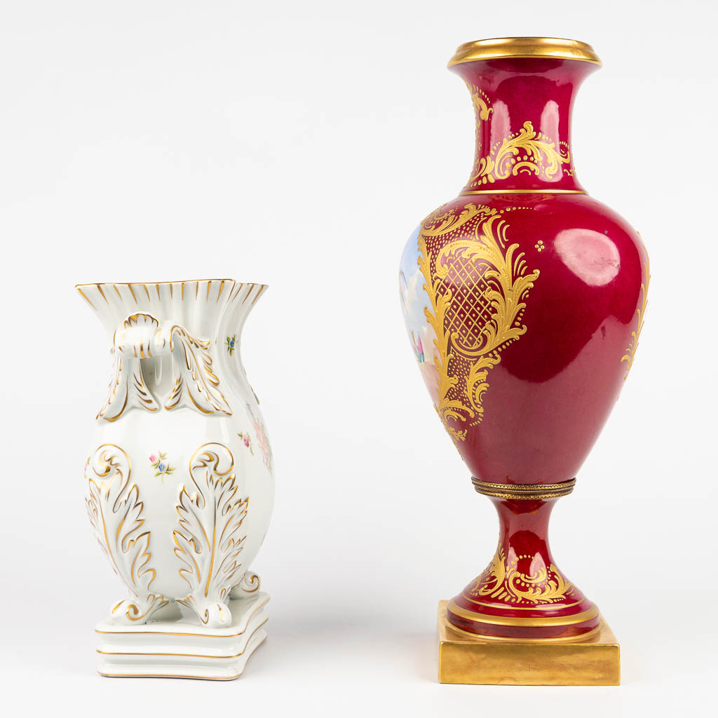 A collection of 2 vases made by Herend in Hungary and Limoges in France. (H:44cm) - Image 4 of 12