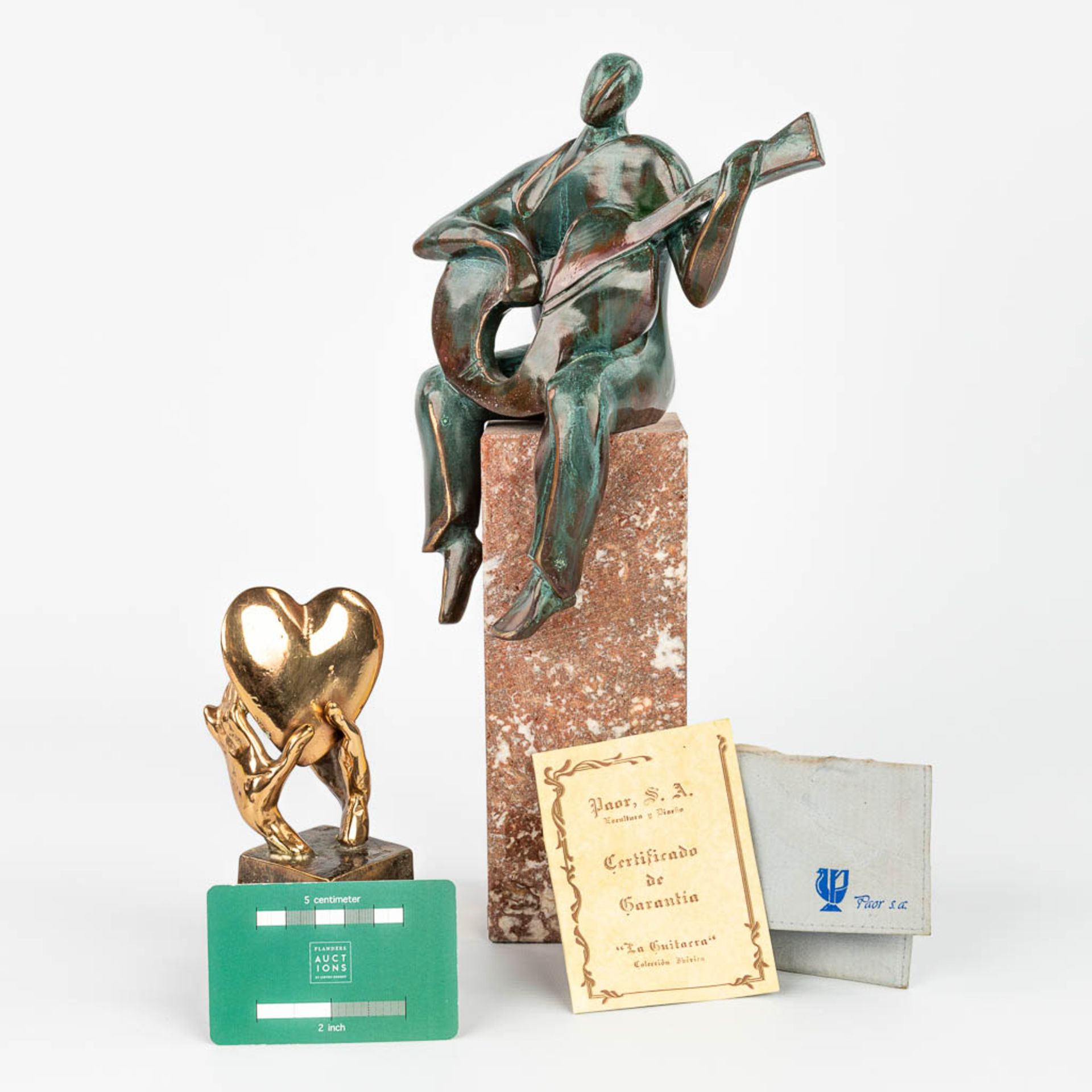 A collection of 2 modern artworks made of bronze. Christia Puell for PAOR S.A. &ÊYves LOHE. (H:34cm) - Image 5 of 19