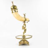 An antique Cornucopia 'The Horn of Plenty' finished with brass. The first half of the 20th century.