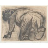 Hubert MALFAIT (1898-1971) 'De Arbeidster' a lithograph of a worker, 71/75. (66 x 52 cm)