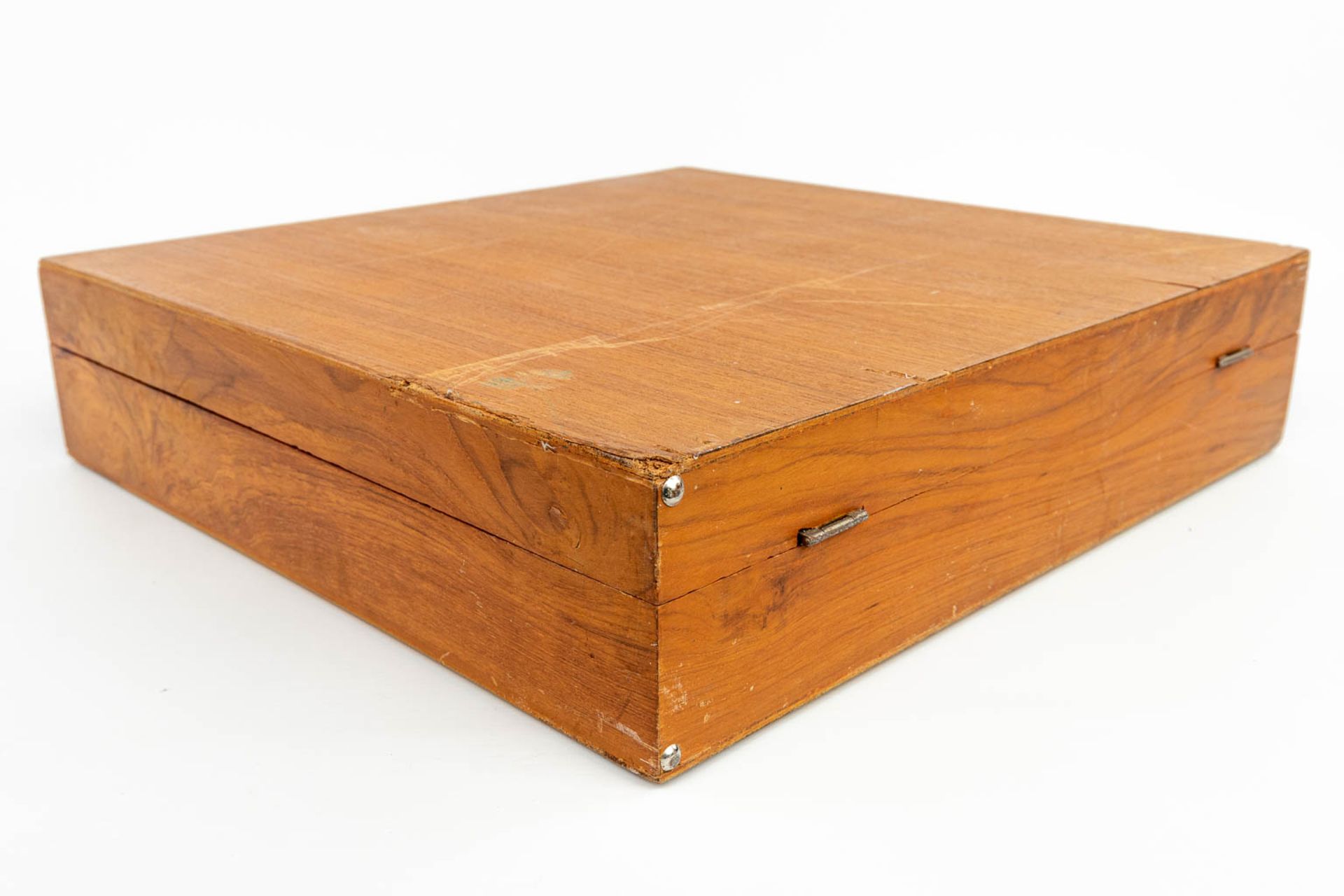 A cutlery case with gold-plated cutlery in a wood box. (H:10cm) - Image 2 of 12