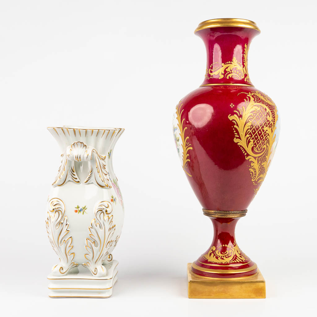 A collection of 2 vases made by Herend in Hungary and Limoges in France. (H:44cm) - Image 3 of 12