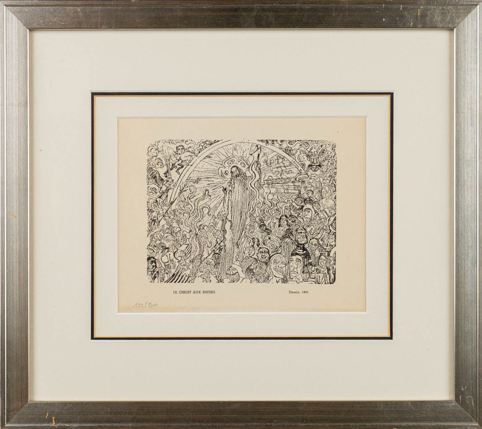 After James ENSOR (1860-1949) 'Le Christ Aux Enfers' a lithograph, 122/500. (23 x 18 cm) - Image 5 of 8