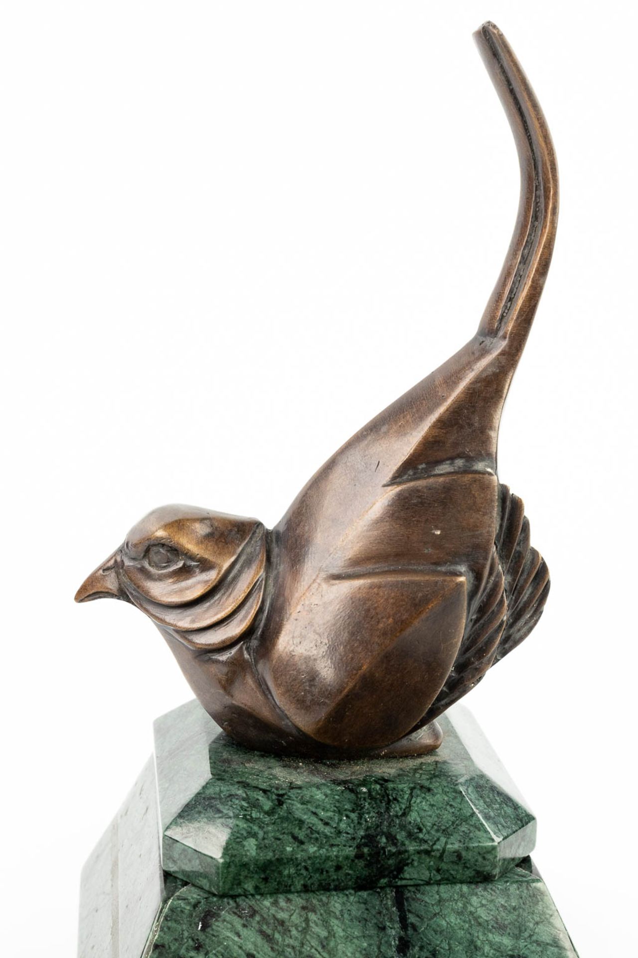 A 'Vide Poche' made of marble with a bird made of bronze in art deco style. - Image 10 of 10