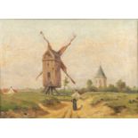 Emmanuel VIERIN (1869-1954) 'Landscape with a windmill', a painting, oil on canvas, 1889. (55 x 40 c