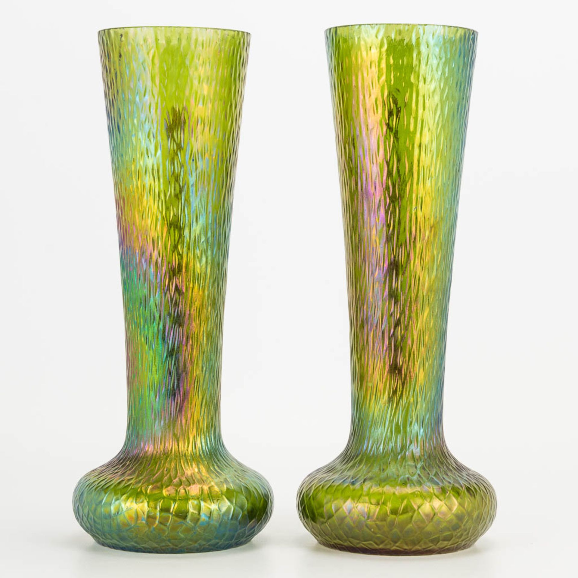 Pallme Kšnig a pair of p‰te de verre vases in art nouveau style. (H:27cm) - Image 3 of 17