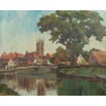 Achille SENGIER (1886-1964) 'City View' a painting, oil on canvas. (78 x 64 cm)
