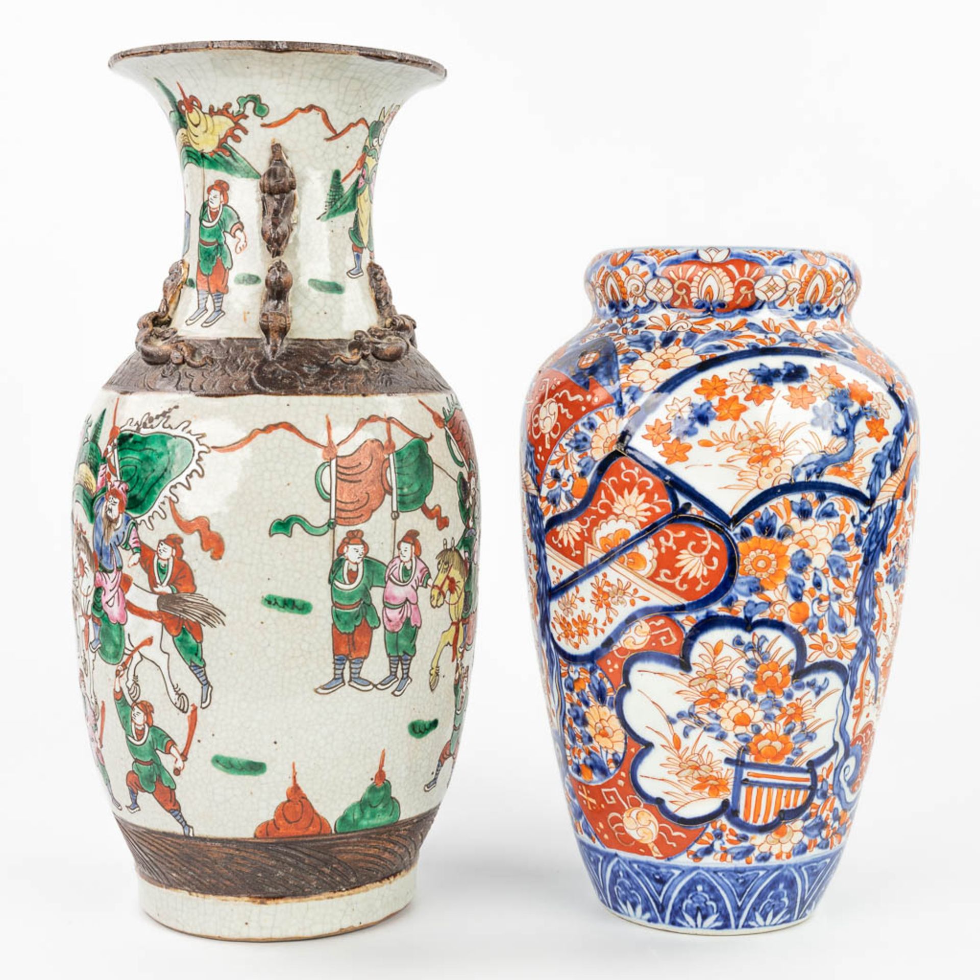 A Chinese and Japanese vase, Nanking and Imari. (H:44cm) - Image 7 of 14