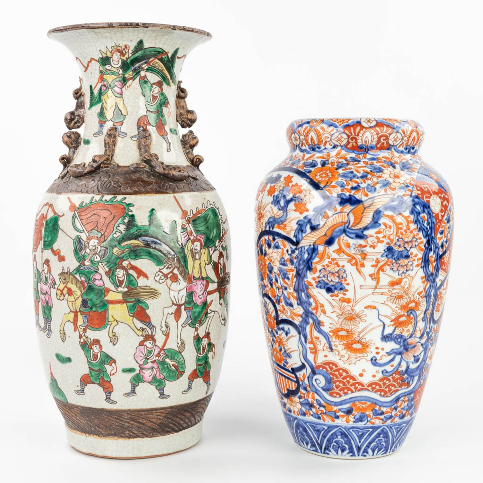 A Chinese and Japanese vase, Nanking and Imari. (H:44cm) - Image 9 of 14