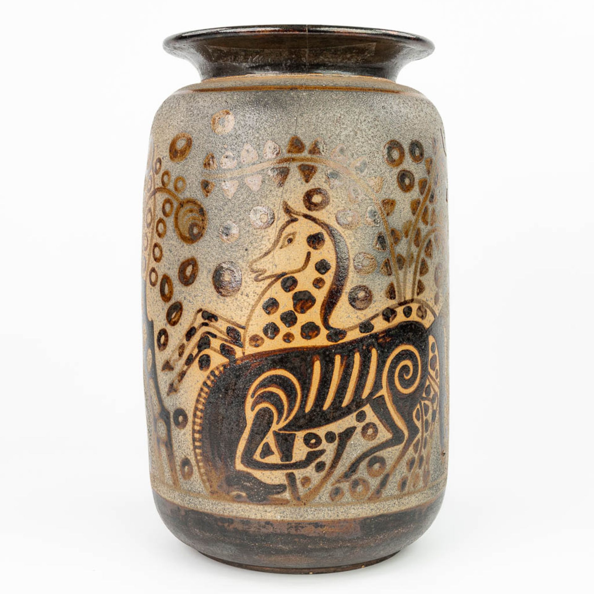 PRIMAVERA (XX) a vase made of grs stoneware and decorated enamel glaze with horses. (H:43cm) - Image 5 of 13
