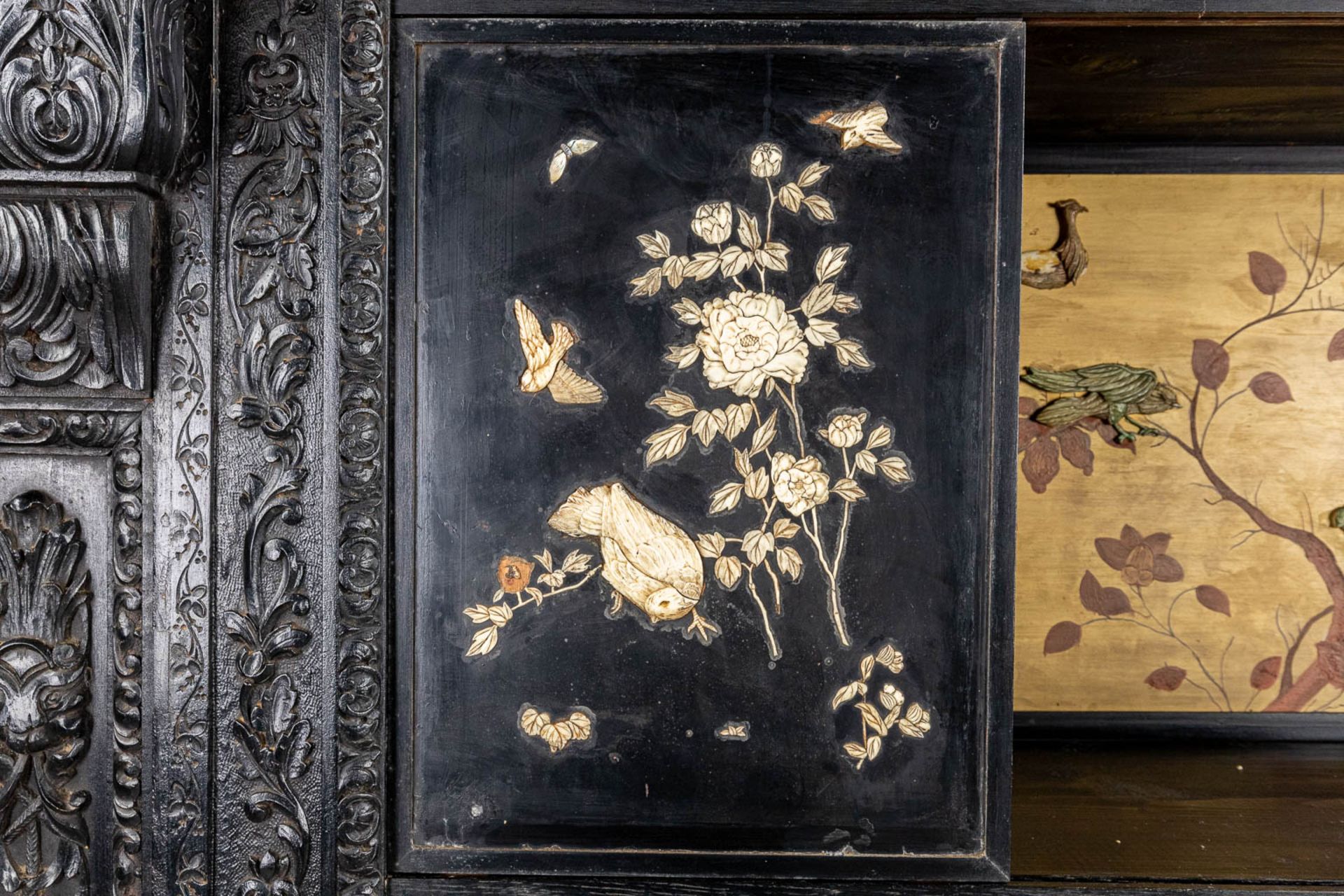 A large Chinese cabinet finished with bone and mother of pearl. (H:245cm) - Image 14 of 15