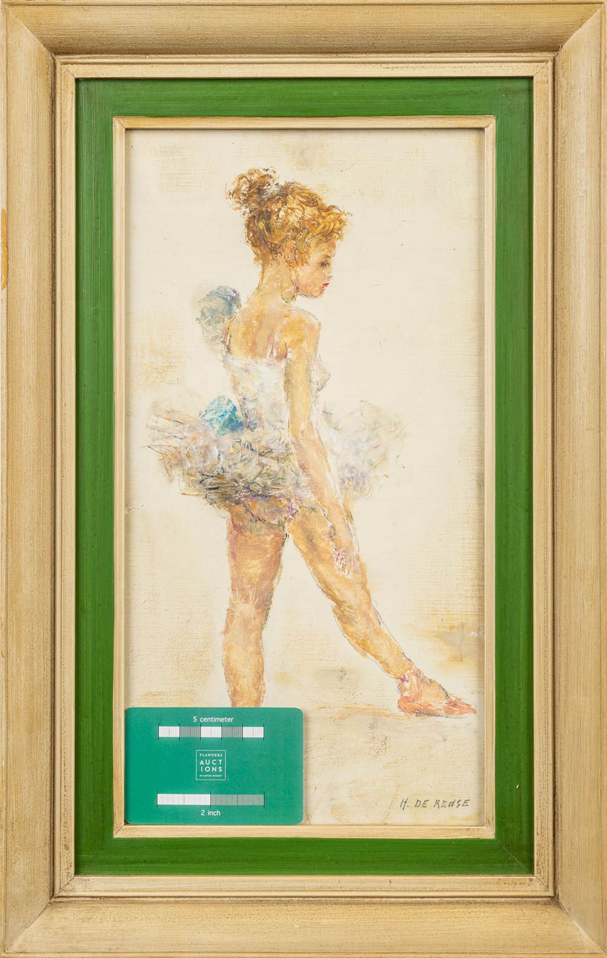 Hélène DE REUSE (1892-1979) 'Ballerina' a painting, oil on canvas. (18 x 34 cm) - Image 6 of 6