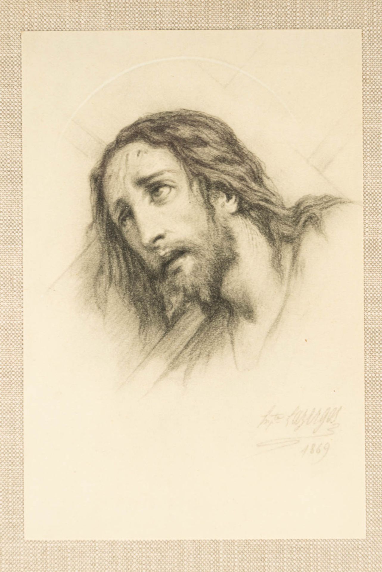 Hippolyte LAZERGES (1817-1887) a 14 piece station of the cross, 'The Face of Christ, 1869'. (H:21cm) - Image 18 of 20