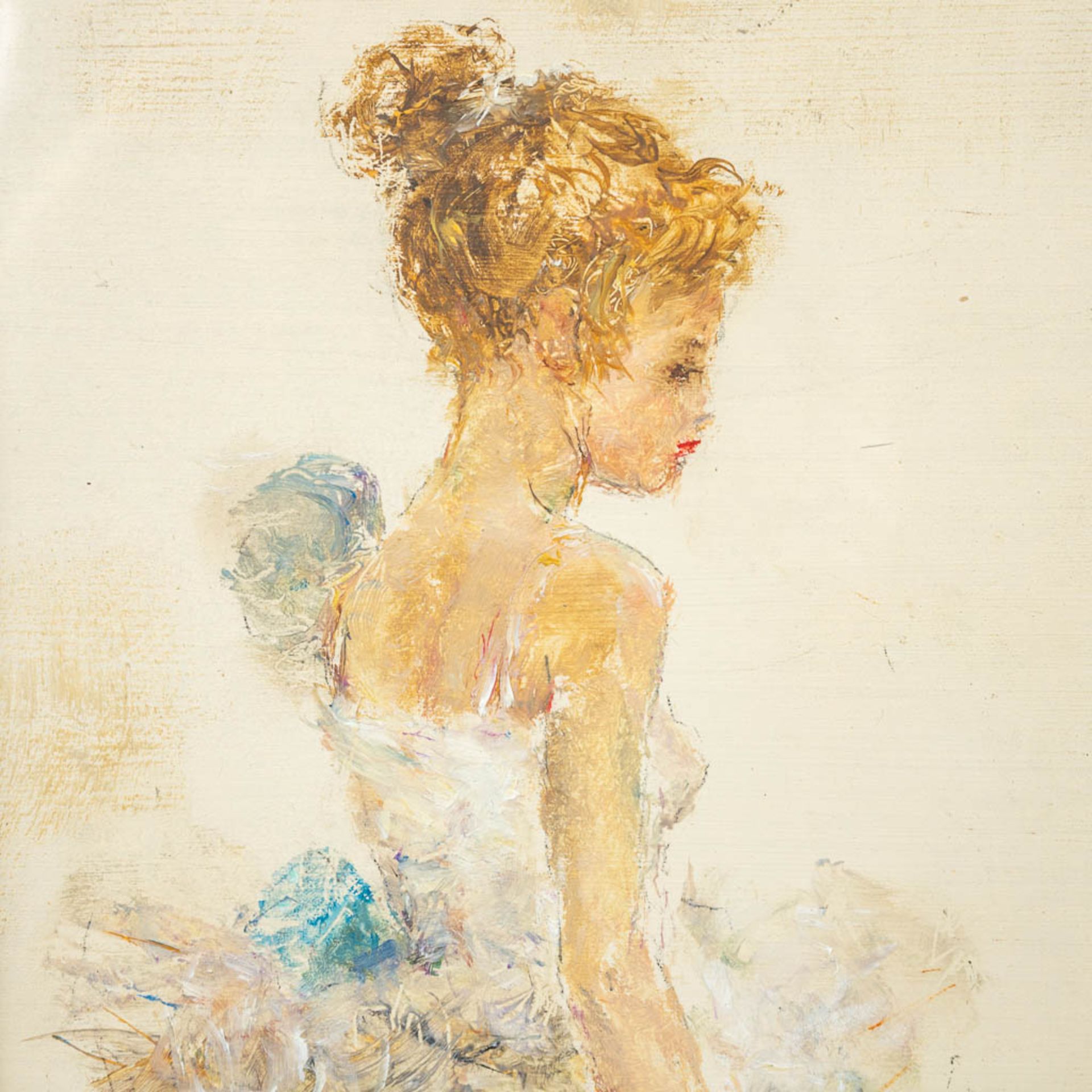 Hélène DE REUSE (1892-1979) 'Ballerina' a painting, oil on canvas. (18 x 34 cm) - Image 2 of 6