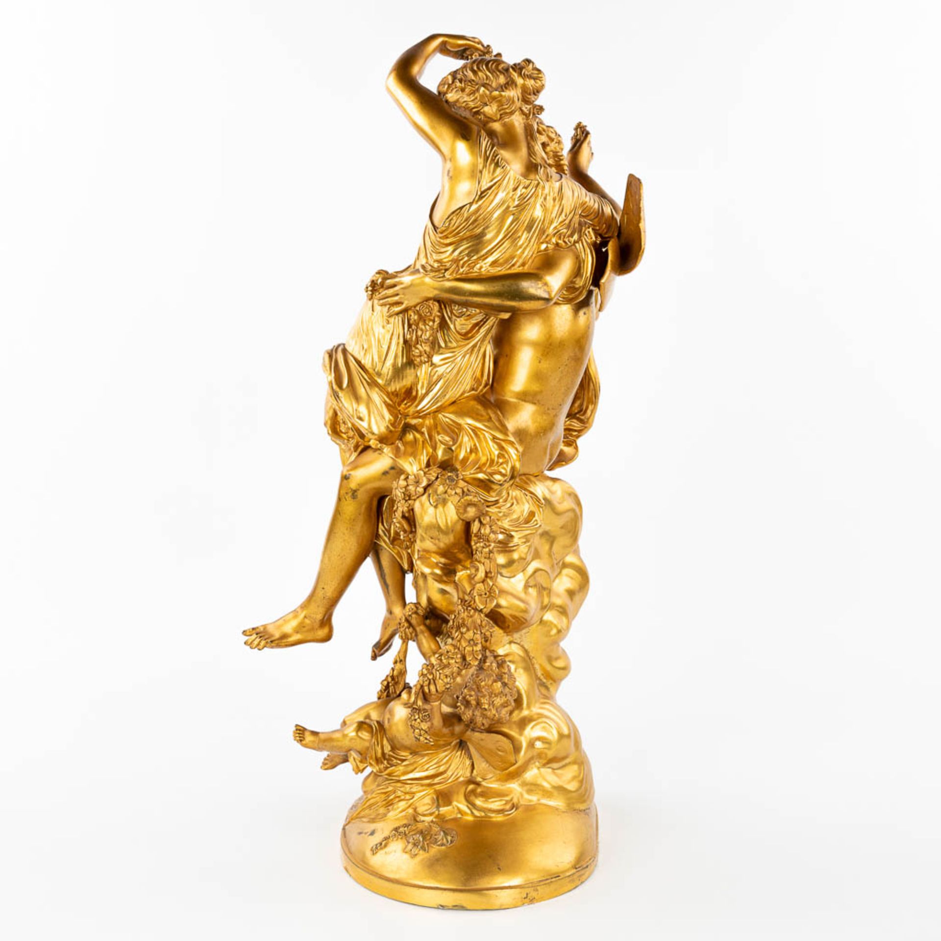 Mathurin MOREAU (1822-1912)(attr.) 'Zephyros and Flora', an exceptional neoclassical gilt bronze sta - Image 4 of 12